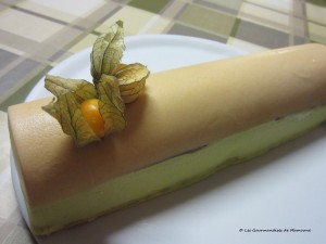 Bûche abricot-pistache